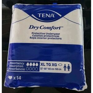 Box of 4 packs TENA Dry Comfort Protective Underwear XL Max Absorb. 14 per pack